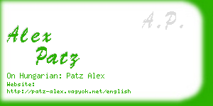 alex patz business card